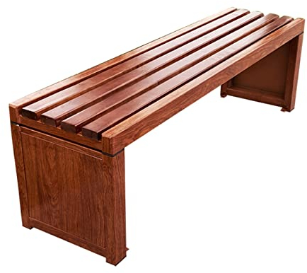 Parkbank, Außenbank ohne Rückenlehne, Robustes Massivholz, Dicker Metallrahmen, Ideal Für Den Außen- Und Innenbereich (Size : 120cm/47.2in)