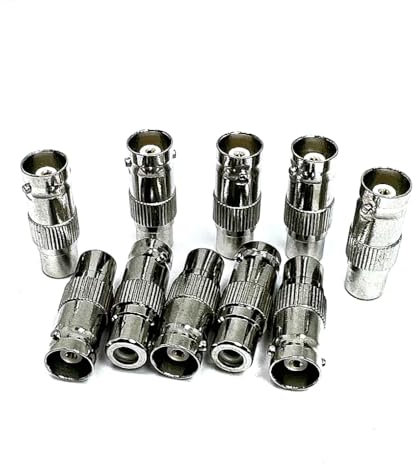 Adaptateur BNC vers RCA (Paquet de 10) connecteur BNC Femelle vers RCA Femelle Coaxial RG6 Kit Adaptateur coupleur pour CCTV-6/10/20