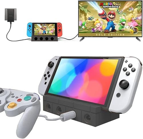 AriKroii Switch Docking Station Kompatibel für Switch/OLED, TV Dock, Tragbarer Ladeständer und 4K/1080P HDMI Adapter, Ladestation Ständer Ersatz für Offiziell