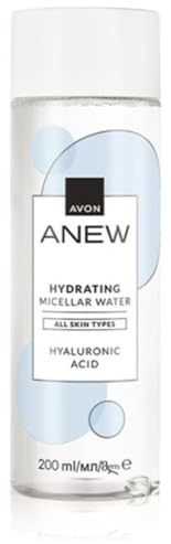 Anew Hydrating Micellar Water Hyaluronic Acid & Vitamin B3 200 ml - Revitalising All Skin Types, Dissolves Oil Based Make-Up, Cruelty Free, New Packaging