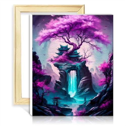 TANGFEIY Malen nach Zahlen, mystischer Baum, DIY-Ölgemälde für Erwachsene mit Pinseln und Acrylpigment auf Bildern für die Wanddekoration zu Hause, Geschenke, ohne Rahmen (40 x 50 cm)