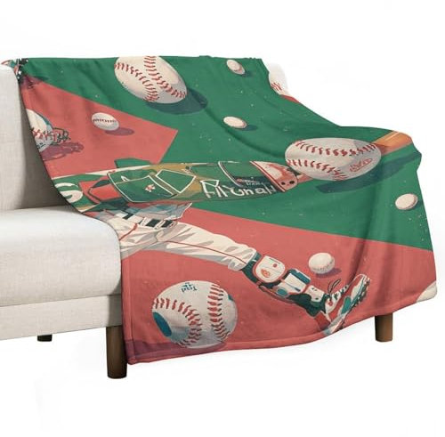 Überwurfdecke für Couch, superweiche, gemütliche Decken für Damen, Baseball-Patchwork-Muster, personalisierte Flanell-Überwurfdecken, luxuriöse Bettdecke für Couch, Bett und Büro