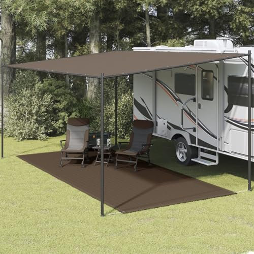 ShGaxin Zeltteppich, Vorzeltteppich, Camping Plane, Teppich Für Camping Vorzelt, Bodenplane Zeltunterlage, Camping Teppich Outdoor, 250x600 cm Braun