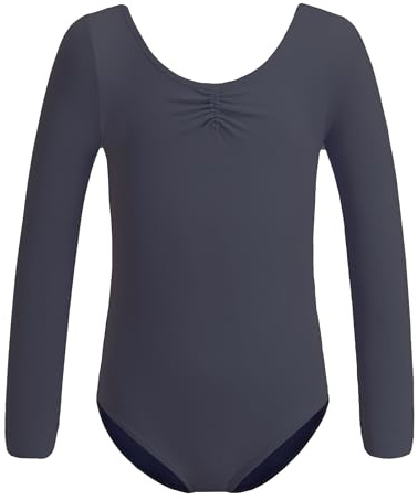ZYXWVU Dansdräkt för flickor - konvertibel hals och långa ärmar, Svart, 150