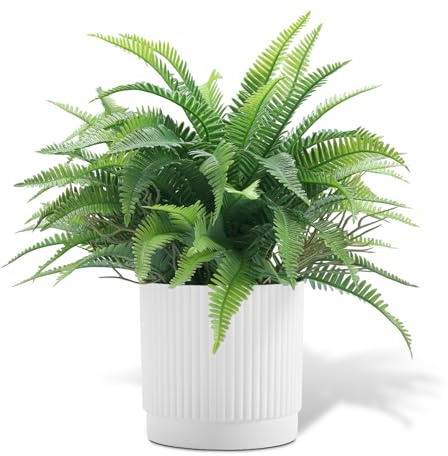Coferset Small Fake Plant Fern Potted Artificial Plants for Shelf Desk Home Bathroom Farmhouse Room Office Kitchen Farmhouse Coffee Table Decor