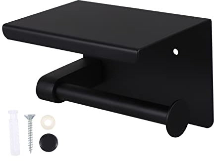 Veemoon 1ensemble Support Mural Inoxydable avec Étagère pour Téléphone Et Papier Toilette Installation Facile sans Perçage Accessoire Pratique pour Salle De Bain Et Cuisine