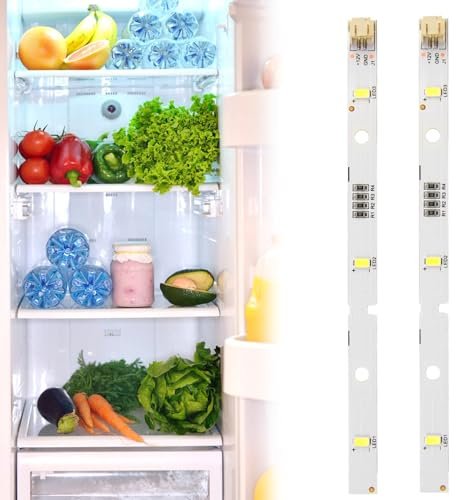 Duluok 2 Tiras de Luces LED para Refrigeradores RONGSHENG/HISENSE | Iluminación LED para Refrigeradores Compatible con E349766 MDDZ-162A 1629348 DC12V 2W Kenwood KIFF5017 KIFF5020 KIFF7017