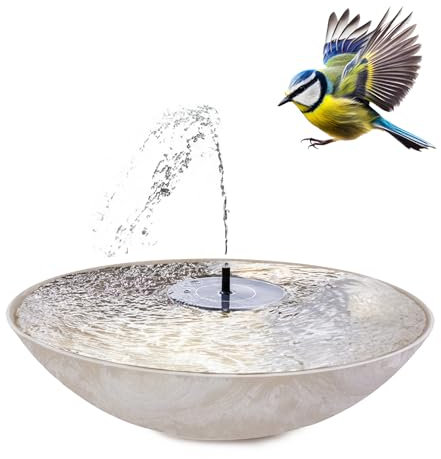 matches21 HOME & HOBBY Set di fontane solari per esterni – 45 cm ciotola sabbia beige come fontana da giardino