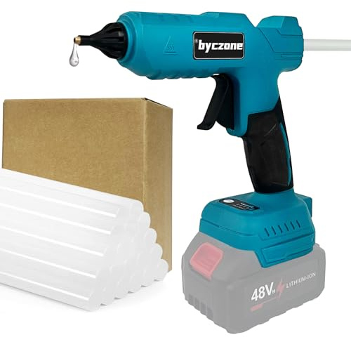 Cordless Glue Gun with 20pcs Glue Sticks (11 x 200mm), Compatible with Makita 18V Battery, Hot Glue Gun for Crafting, DIY, Art, Home Repairs, Workshop, Classroom (Battery Not Included)