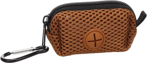 Kotbeutelspender - Misha Braun - Polyester & Mesh - Reißverschluss - Karabinerhaken - 1 Rolle inklusive - Flamingo