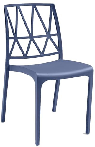 Totò Piccinni Sedia BRIDGE in polipropilene design impilabile per esterno Made in Italy (1, Blu)