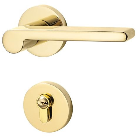 Serratura for porta con serratura divisa, luce di lusso, brillante, PVD, serratura for porta interna della camera da letto, serratura magnetica silenziosa in legno(A[magneticsilentdoorlock]35-50mm)