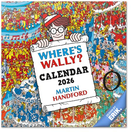 Grupo Erik - Calendrier 2026 Mural Où est Charlie? - Calendrier Mural 2026 Mensuel │ Idee Cadeau : Calendriers Muraux │ De Janvier à Décembre : Espace pour notes et Illustrations (30x60 cm)