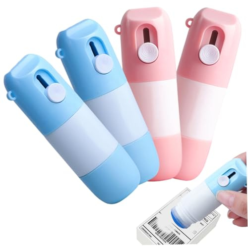 Líquido Whiteout, 4 unidades de líquido corrector de papel térmico con abridor y cortador de paquetes, protección de privacidad instantánea, blanqueamiento portátil para etiquetas de paquetes y fac