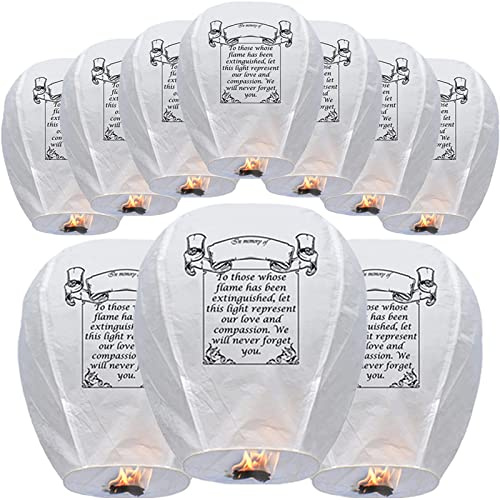 Sky Lanterns 30-Pack Chinese Memorial Lanterns to Release in Sky, Biodegradable for Festivals, Wishes, Memorials, Funerals, Birthdays & Parties – Ships from the USA