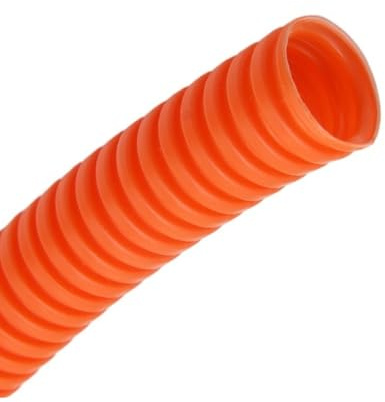 WUDOLI Tubo flessibile filettato in plastica corrugata Tubo flessibile corrugato isolato in PP Manicotto protettivo strumenti(Orange,AD 28.5 x ID 23mm)