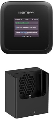 NETGEAR Nighthawk M3 – 5G Mobile Router with WiFi 6, up to 2.5Gbps - Sim Slot Unlocked - 5G & 4G MiFi - AX3600 WiFi 6, up to 32 Devices (MH3150) with docking station