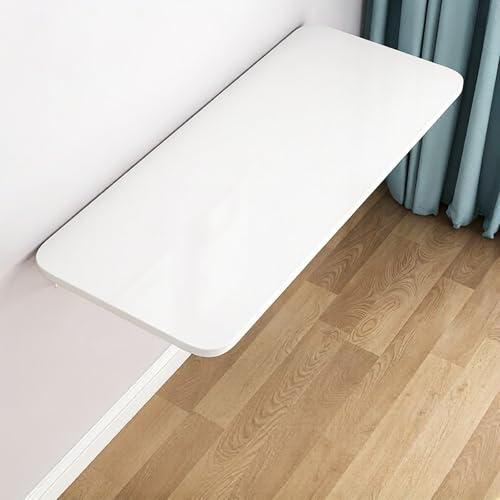 Foldable Wall-Mounted Bar Table Multi-Functional Wooden Drop Leaf Table Expandable Wall Desk for Dining & Work Space-Saving Convertible Bureau (D 60 * 40CM/23.6 * 15.7IN)
