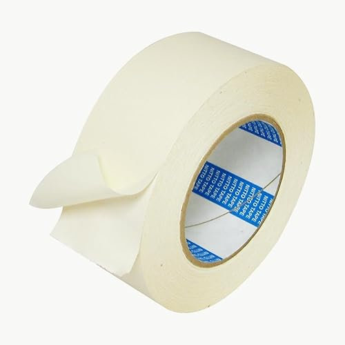 Nitto (Permacel) P-50/WI225 P-50 Multi-Purpose Double Coated Cloth Carpet Tape: 2 x 75 ft., White