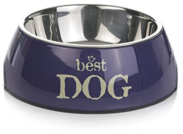 Beeztees 650341 Melamin Napf Rund Best Dog, 18 x 6.5 cm, blau