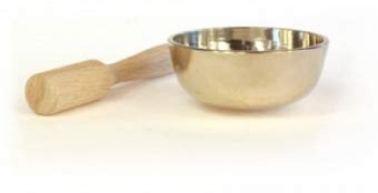 Mini Klangschale mit Holzklöppel, Ø 7,5 cm, 3,5 cm hoch