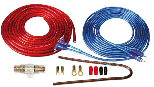 Sinustec BCS-1600 5m Car-HiFi Batteriekabel Set 16mm² – Kabelset für Endstufen bis 750 W Musikleistung mit Cinchkabel, Remoteleitung, Sicherungshalter, 80 A Sicherung und Anschlusszubehör