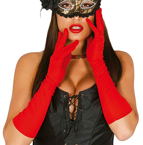 Guirca Fiestas Schicke Rote Damen Handschuhe 45 cm - EIN Paar Lange Elegante Handschuhe Opera Fest, 1920er Party