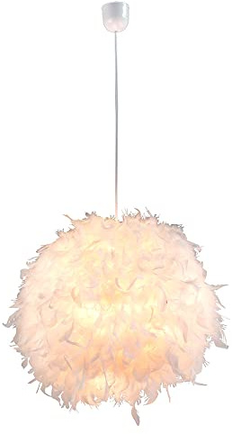GLOBO Pendel Lampe Wohn Ess Zimmer Decken Hänge Beleuchtung Feder Kugel Leuchte weiß 15057