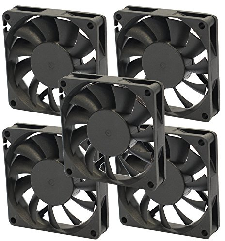 Rhombutech® Set 5X Flüsterleiser Lüfter, 60 x 60 x 10 mm mit Gleitlager DC12V 0.13A, 3 Pins Stromanschluß (Set - 5X 60/60/10)