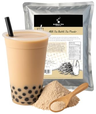 Milk Tea Flavoured Bubble Tea Powder 1 kg, 33 Servings - Make Bubble Tea at Home - Ideal for Frappes, Coffee, Boba Tea, Milkshakes - Gluten Free, Halal Certified