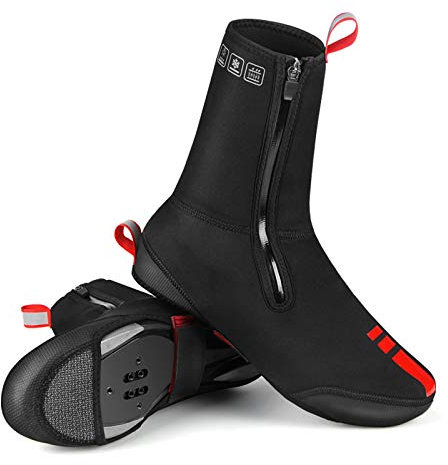 Mens Road Bike Cycling Shoes Covers Waterproof, Bicycle Overshoes Winter MTB Reflective Thermal Bike Warm Shoes Covers, for Protection From Rain, Snow,XXXL