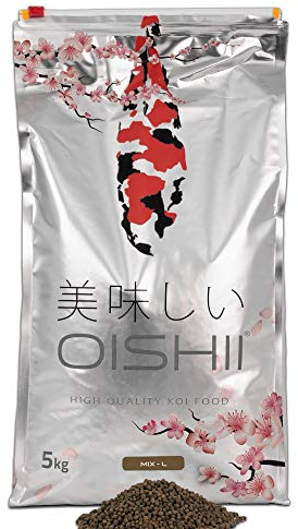Oishii Koi Company Futtermix • 5kg Premium Koifutter 6mm teilweise sinkend • Für alle Jahreszeiten: Frühjahr, Sommerfutter, Herbstfutter, Winterfutter