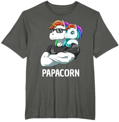 Papacorn Vater Tochter Einhörner T-Shirt