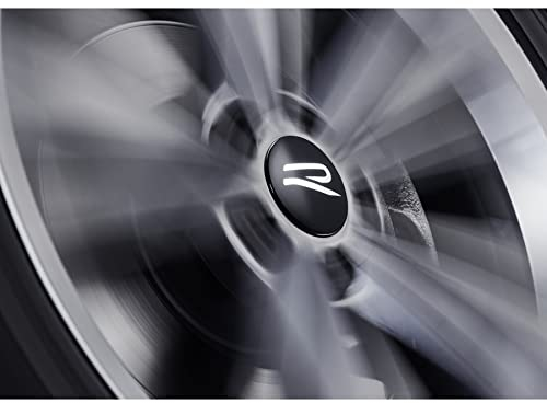 Volkswagen 000071213F - Tapacubos dinámicos (4 Unidades), Color Negro Brillante, con Logotipo R, para Llantas de aleación Originales VW con Tapa de Serie 5G0601171 o 5H0601171