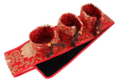 Ruilogod Moxibustion 3 Pockets Flower Pattern Adjustable Neck Back Leg Waist Pad Belt Cloth Bandage (id: c20 eb6 4cf c92 17e