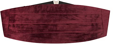 King & Priory Burgunderroter Samt-Kummerbund