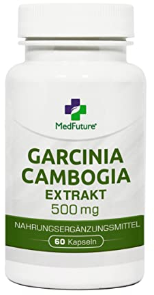 Garcinia Cambogia hochdosiert 500 mg, Garcinia Extrakt mit 60% HCA aus Malabar-Tamarine, 60 Kapseln für 1 Monat, Nahrungsergänzung ohne Zusätze, Made in EU