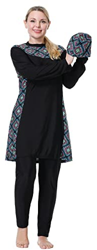 Muslimska badkläder i plusstorlek för kvinnor Burkini islamisk baddräkt(3XL, Z2)