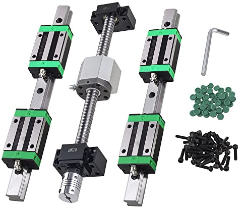 CNCYEAH HGR20 – 300 mm linjärskena set med glidblock + SFU1605-300 mm linjärstyrd kulskruv med kulmutter, BF/BK12, DSG16H, koppling+CNC-tillbehör