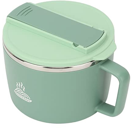 Bol à Nouilles Micro-ondes 1200 Ml Acier Inoxydable 304 Couvercle Fente Téléphone Baguettes Cuillère Maison Bureau Pique-nique Sécurité Isolation Thermique