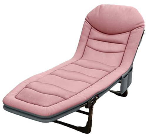 YVYKFZD Tragbare Feldbett Klappbar, Campingbett für Erwachsene, 6-Fach klappbare Campingliege mit Matratze, für Campingzelt-Büro-Reisen im Freien, unterstützt 264 lbs (Size : Technology Cloth pink)