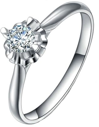 ANAZOZ Trauringe Platin 950, Moissanite Ringe 0.2 Karat und Moissanit Karat Eheringe für Frauen größe 52 (16.6)