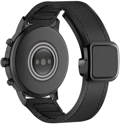 LXURY Magnetisch Armbänder für Fossil Gen 6 44mm/Gen 5E 44mm/Gen 5 Carlyle/Julianna Armband, Leder Silikon Hybrid Verstellbarer Ersatzarmband Kompatibel mit Fossil Gen 6/5E 44mm Uhrenarmband (1)