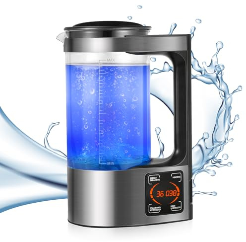 SenDeluz Ionizador de agua de hidrógeno, 2L de Gran Capacidad taza de agua rica en hidrógeno, Generador de Hidrógeno con Pantalla Táctil LED generador de agua de hidrógeno portátil para Uso Familiar