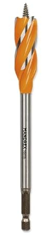 Mandrex | Holzspiralbohrer PowerXBit, Spiralnut-Holzbohrer für Weich- & Hartholz, Zubehör für Bohrmaschinen | Ø 25 mm