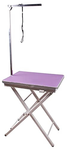 XNZJHPP Startseite/Pet Club/Krankenhaus-Pflegetischständer, klappbare Trimmtische für Haustiere zum Baden/Trocknen/Bürsten/Clip/Trimmen (Purple)