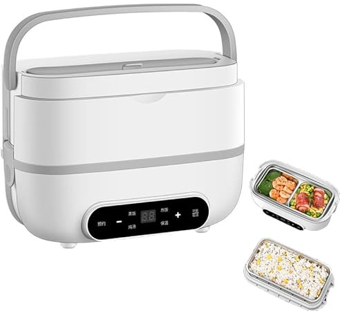 eléctrica portátil, Calentador de Alimentos de 200 W, lonchera de Doble Capa, Olla de Vapor de arroz pequeña, portátil, multidiversión, calefacción de Alimentos, lonchera aislada
