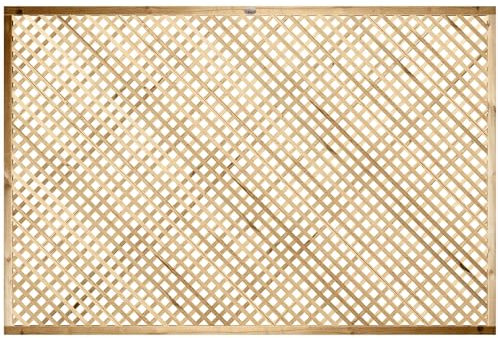Premier Elite Alderley Rounded Edge Smooth Lattice Trellis Pressure Treated Fence Topper Panel or Wall Climber Width: 6ft (183cm) x Height: 4ft (120cm | 1200mm) Privacy 20mm x 20mm Hole Design
