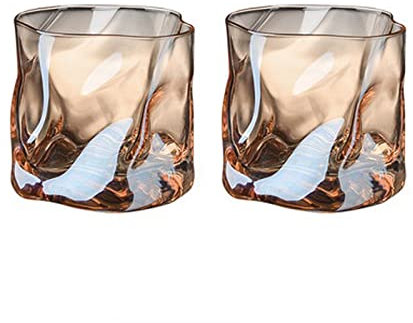Msuiiixcccc Verres à Eau 2 pcs Verres à Boire ménagers Verre déformé givré Tasse à Eau Tasse à thé Nordique Simple Tasse à Cocktail Tasse à Eau Tasses en Verre (Couleur : J) (B)
