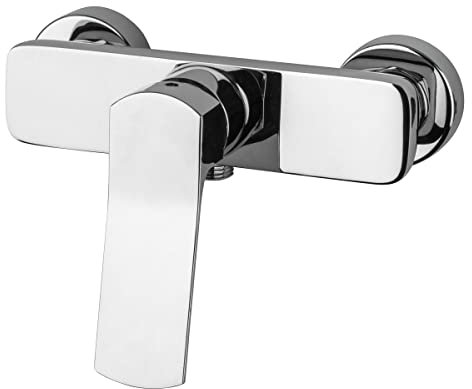 Yellowshop - Miscelatori bagno rubinetteria Moon lavabo bidet vasca e doccia incasso ed esterno in ottone cromato flessibile inox piletta clic-clak design moderno. (Doccia Esterno)